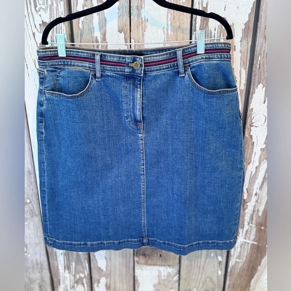 Talbots Denim Stripe Detail Skirt size 12